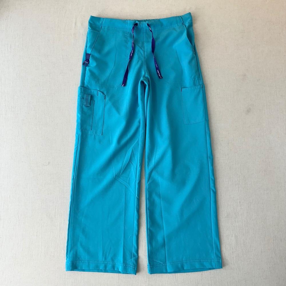 Carhartt Force Cross-Flex Cargo Scrub Pants Womens Petite Small Blue